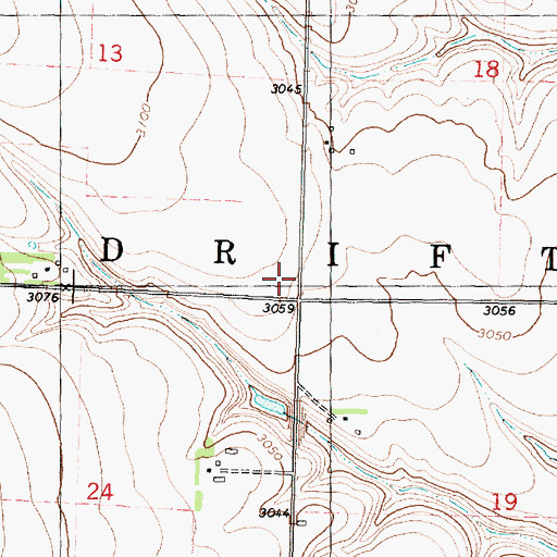 Topographic Map of Township of Driftwood, KS