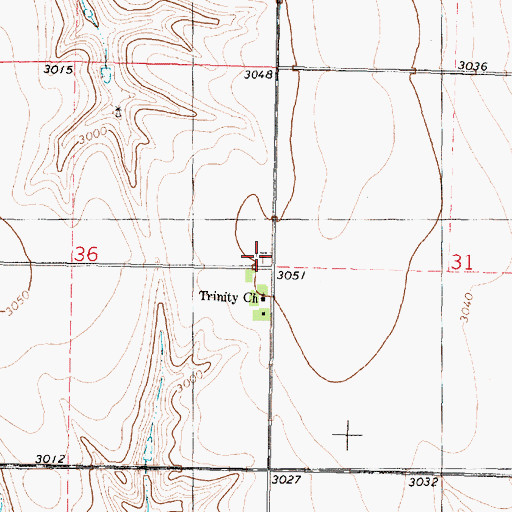 Topographic Map of Trinity Cemetery, KS