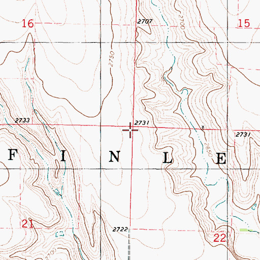 Topographic Map of Township of Finley, KS