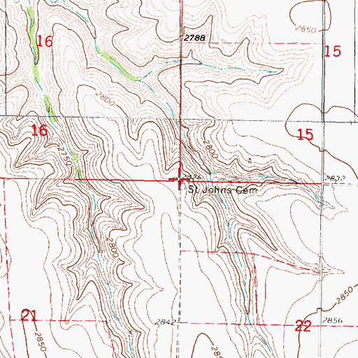 Topographic Map of Township of Logan, KS