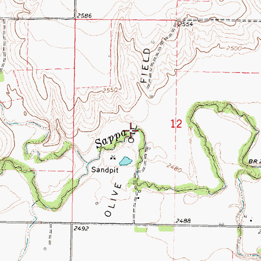 Topographic Map of Olive Oil Field, KS