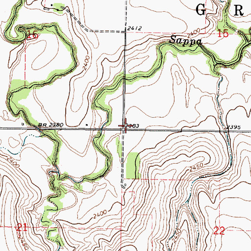 Topographic Map of Township of Grant, KS