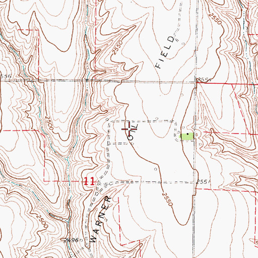 Topographic Map of Warner Oil Field, KS