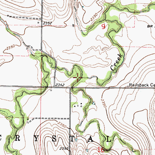 Topographic Map of Long Branch, KS