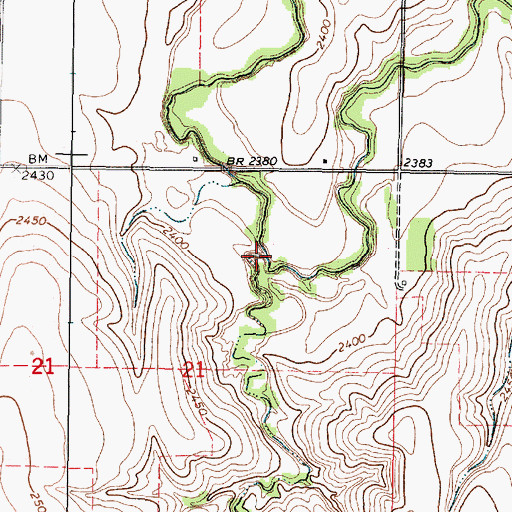 Topographic Map of Spring Branch, KS