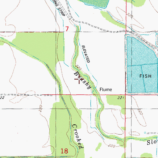 Topographic Map of Brushy Slough, AR