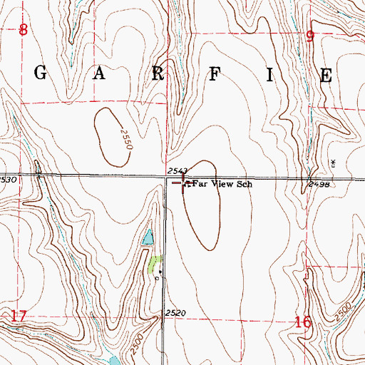 Topographic Map of Far View School, KS