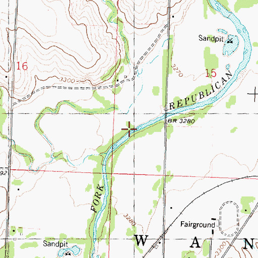 Topographic Map of Fish Creek, KS