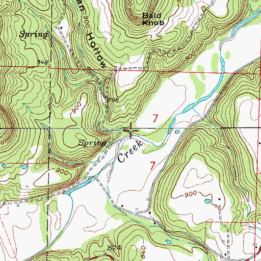 Topographic Map of Bryan Hollow, AR