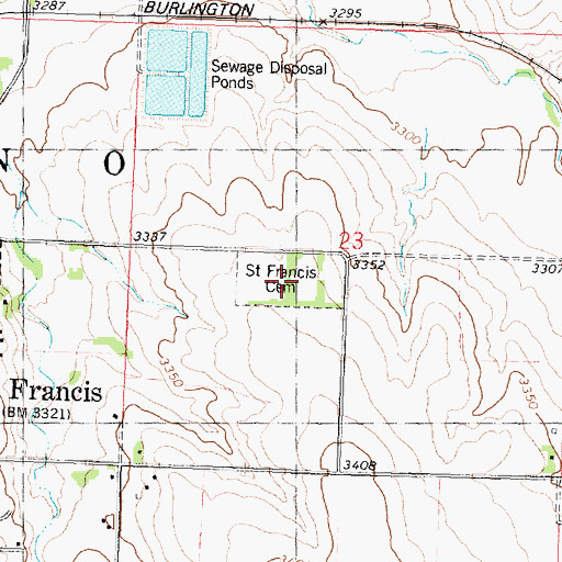 Topographic Map of Saint Francis Cemetery, KS