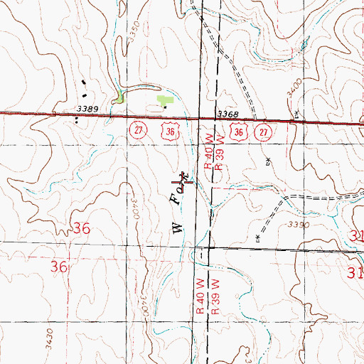 Topographic Map of West Fork Sand Creek, KS