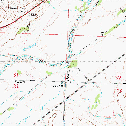 Topographic Map of Drury Creek, KS