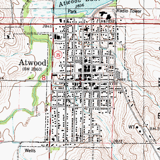 Topographic Map of Atwood, KS