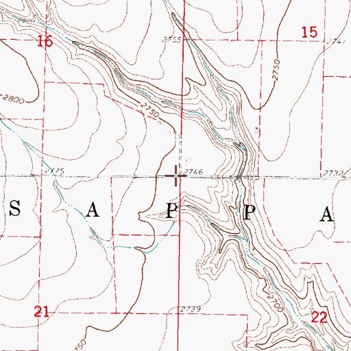 Topographic Map of Township of Sappa, KS