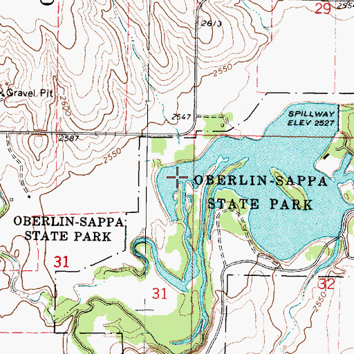 Topographic Map of Johnson Draw, KS