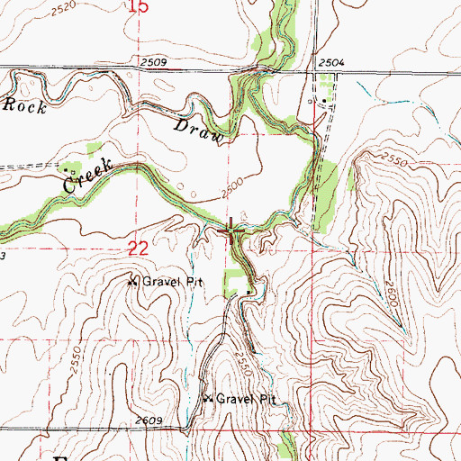 Topographic Map of Cotton Creek, KS