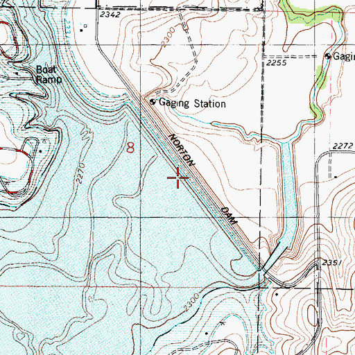 Topographic Map of Keith Sebelius Lake, KS