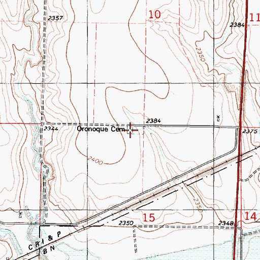Topographic Map of Oronoque Cemetery, KS