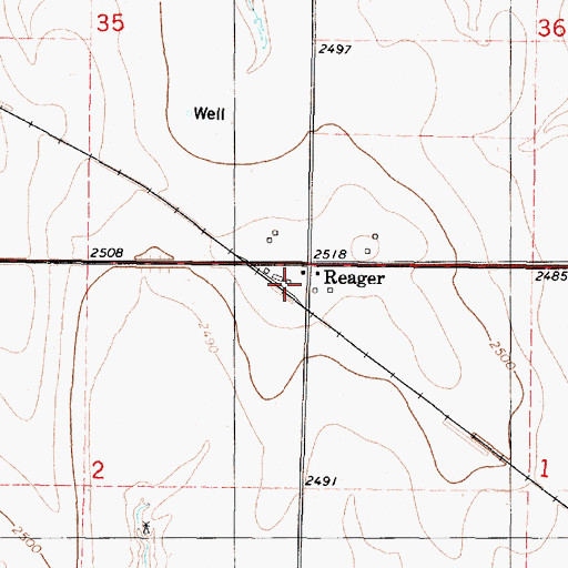 Topographic Map of Reager, KS