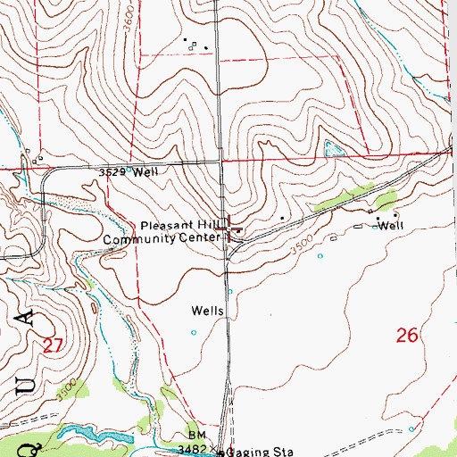 Topographic Map of Pleasant Hill Community Center, KS