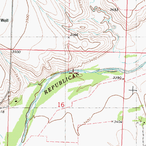 Topographic Map of Crosby Creek, KS