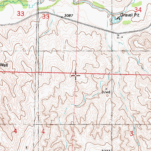 Topographic Map of Township of Mirage, KS