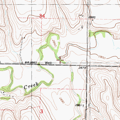 Topographic Map of Long Draw, KS