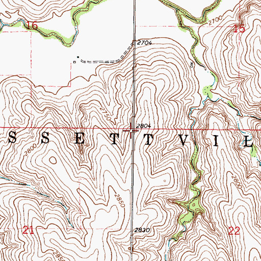 Topographic Map of Township of Bassettville, KS