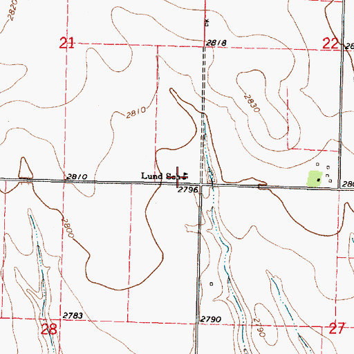 Topographic Map of Lund School, KS