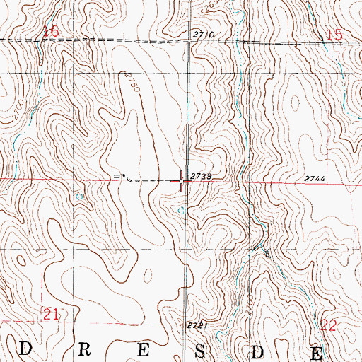 Topographic Map of Township of Dresden, KS