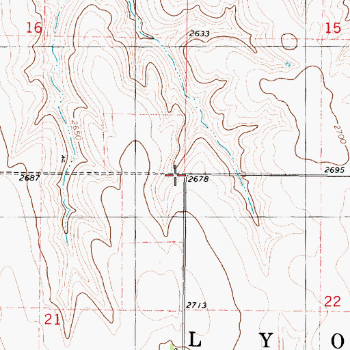 Topographic Map of Township of Lyon, KS