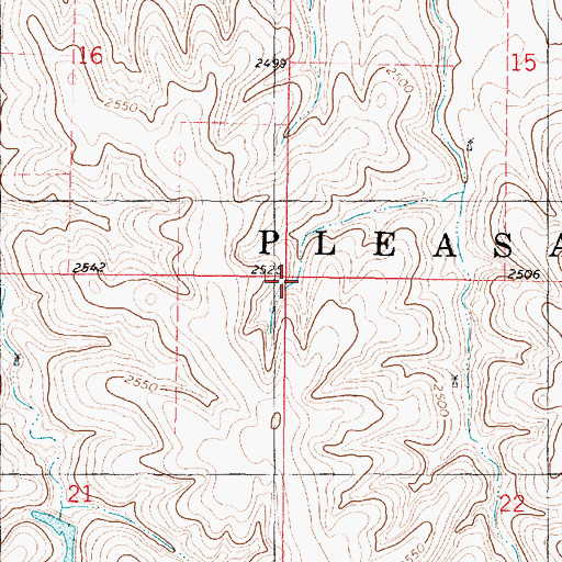 Topographic Map of Township of Pleasant Valley, KS