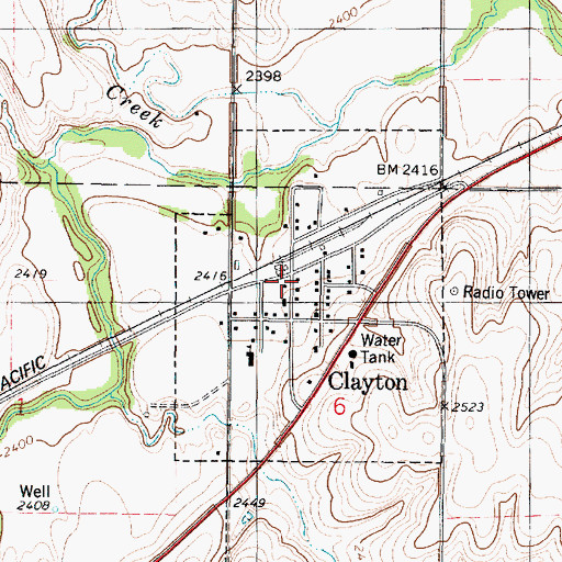 Topographic Map of Clayton, KS