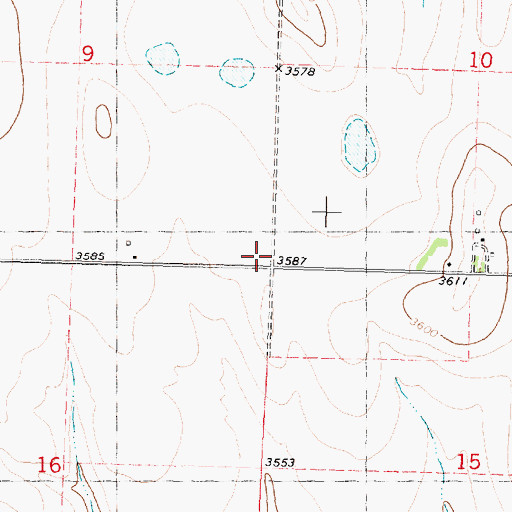 Topographic Map of Prairie Dale School, KS