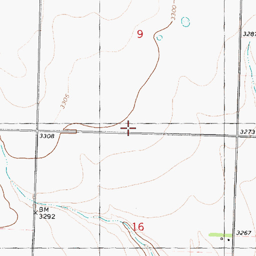 Topographic Map of Bunker School, KS