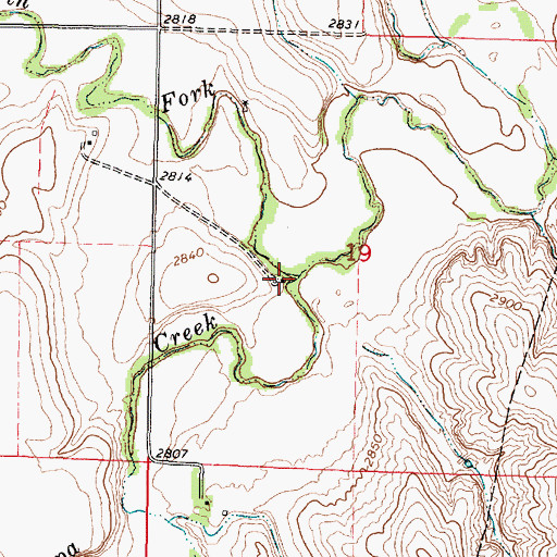 Topographic Map of Middle Fork Sappa Creek, KS