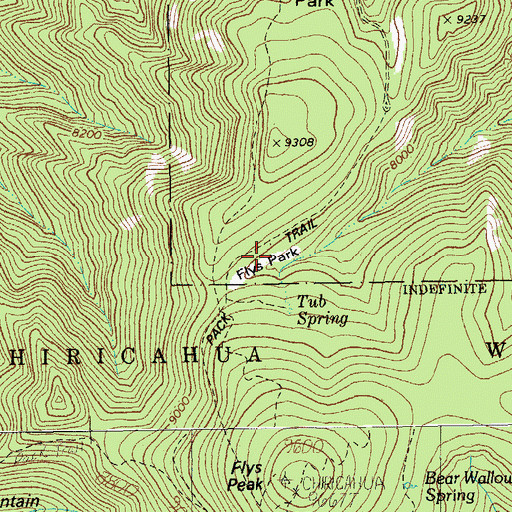 Topographic Map of Flys Park, AZ