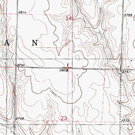 Topographic Map of Township of Sheridan, KS