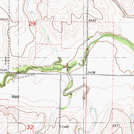 Topographic Map of Spring Creek, KS