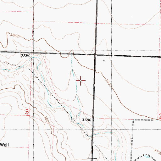 Topographic Map of Sandy Hill School, KS