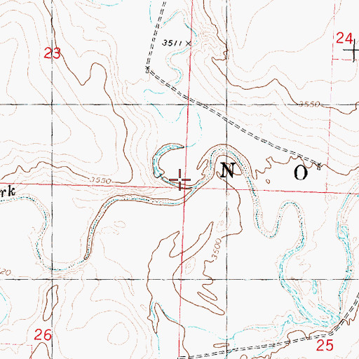 Topographic Map of South Fork Lake Creek, KS