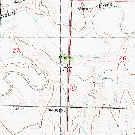 Topographic Map of Township of North (historical), KS