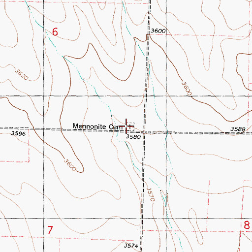Topographic Map of Hartzler Cemetery, KS