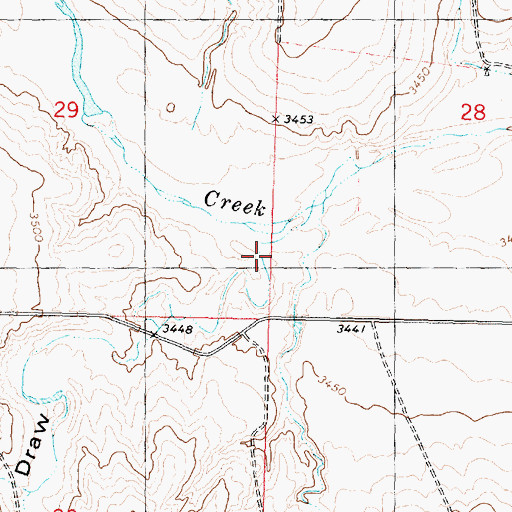 Topographic Map of Barrel Spring Draw, KS