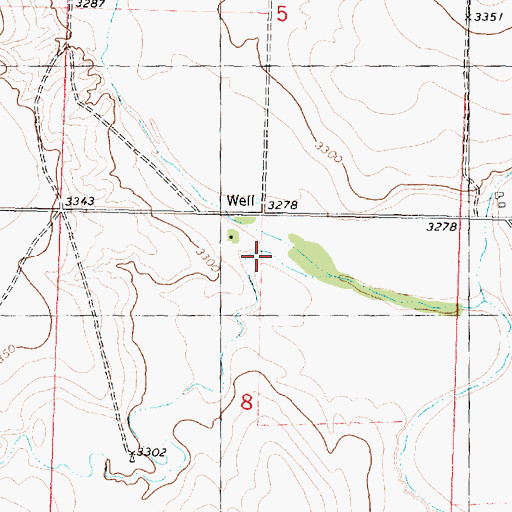 Topographic Map of Bradshaw Draw, KS
