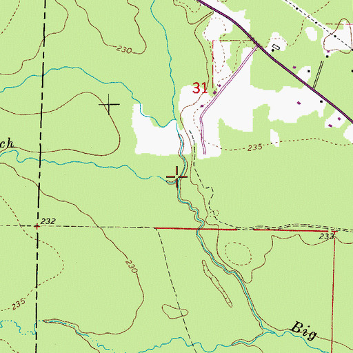 Topographic Map of Buck Branch, AR