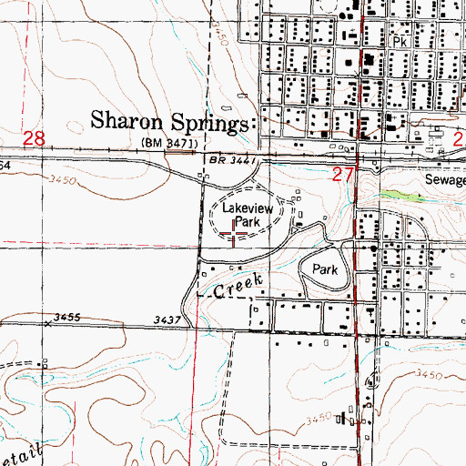 Topographic Map of Lakeview Park, KS