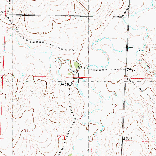 Topographic Map of North Fork Rose Creek, KS