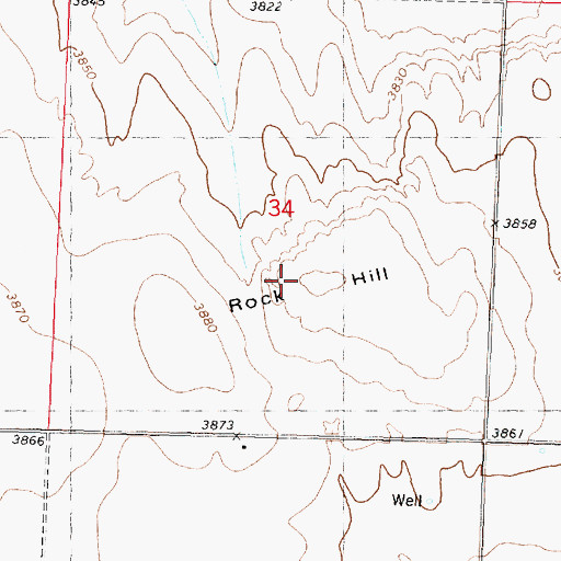 Topographic Map of Rock Hill, KS