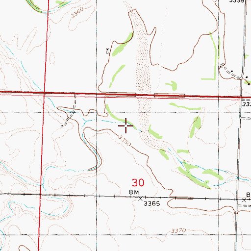 Topographic Map of Eagletail Creek, KS